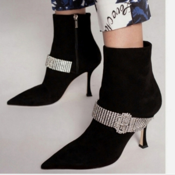 Jimmy choo crystal suede booties size 39,5 - Picture 1 of 8